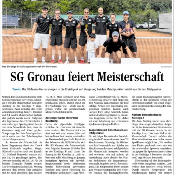 BA SG Gronau Herren-Meister Tennis 2026